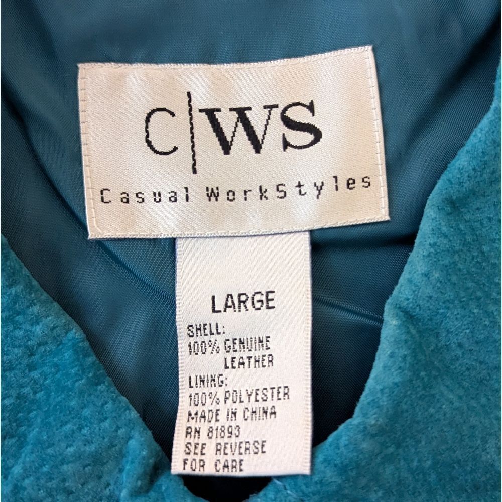 VTG Suede Dadcore Eclectic Grandma Coastal Cowgirl Preppy Chore Shacket LG - Picture 2 of 9